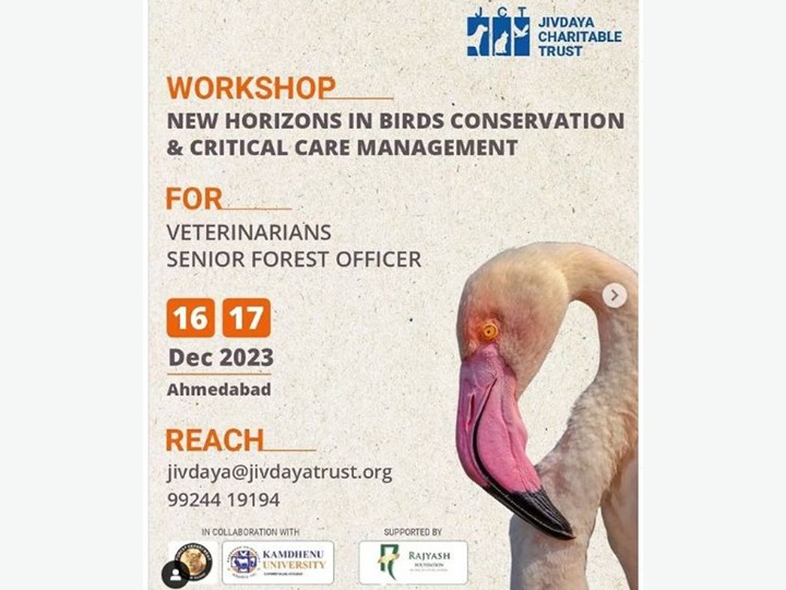 Workshop: New Horizons In Bird Conservation & Critical Care Management